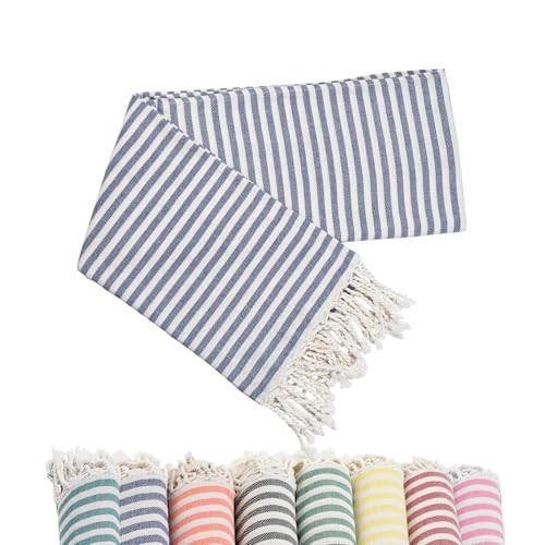 Volope Turkish Beach Towels - Ligthweight and Oversized Sand Free Travel Beach Towel 71×39 Striped Bath and Swim Blanket, Quick Dry, 100% Cotton