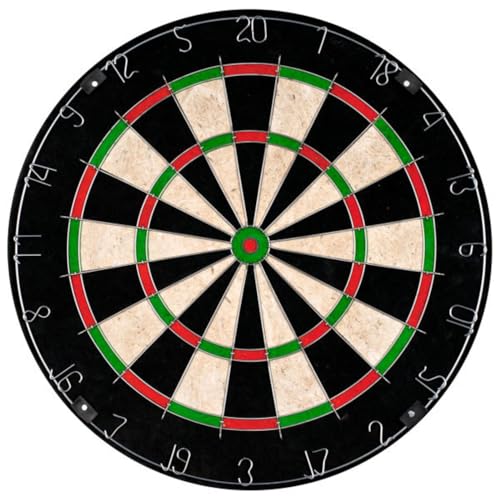 Bristle Dart Board, Tournament Sized Indoor Hanging Number Target Game for Steel Tip Darts- Dartboard with Mounting Hardware by Hey! Play!