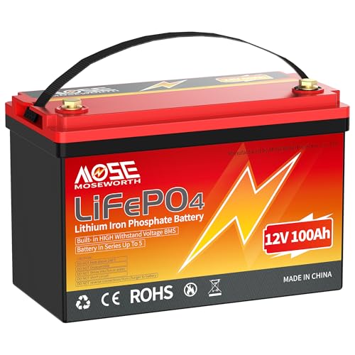 12V 100Ah LiFePO4 Lithium Battery - Built-in 100A BMS, Low-Temp Protection,15000+ Cycles -Grade A Lithium Iron Phosphate Battery cells, Rechargeable Battery for Trolling Motor, RV, Boat/Marine, Solar