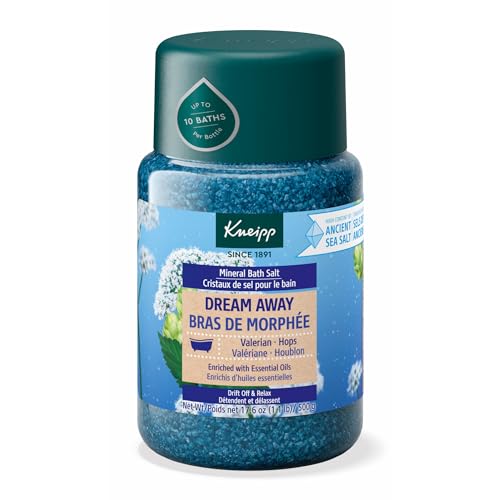 Kneipp Dream Away Mineral Bath Salt with Valerian & Hops - Soothing Bedtime Bath Blend - 17.6 oz - Up to 10 Baths