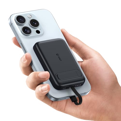 Mini Portable Charger, Portable Charger for iPhone, 5200mAh Smallest Power Bank with Built-in Cable, Battery Pack Compatible with iPhone 14, Plus, Pro Max,13,12,11,XS,XR,X,8,7,6s,AirPods etc