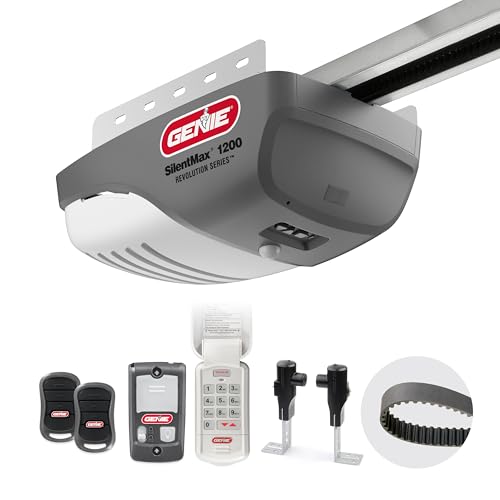 Genie SilentMax 1200 Model 4042-TKH Garage Door Opener with Motion Detection Lighting, Ultra-Quiet Steel-Reinforced Belt Drive, 140V DC Motor, 3/4 + HPc 140V Belt Drive, Gray
