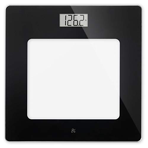 Weight Gurus 0369 Digital Body Scale w/Backlit LCD & Smartphone Tracking, Black
