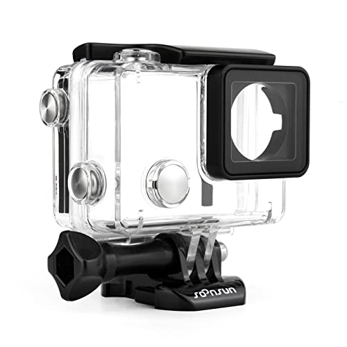 SOONSUN Waterproof Dive Housing for GoPro Hero 3/3+/4 Black Silver – 40M Underwater Case Compatible with BacPac Screen and Battery for Scuba Deep-sea Diving, Snorkeling, and Outdoor Adventures