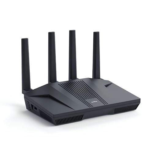 GL.iNet GL-MT6000 (Flint 2) WiFi 6 High Speed Gaming Routers for Wireless Internet, 2 x 2.5G Ethernet Ports for Fiber Optic Modem, Long Range Computer VPN WiFi Router, Home & Business