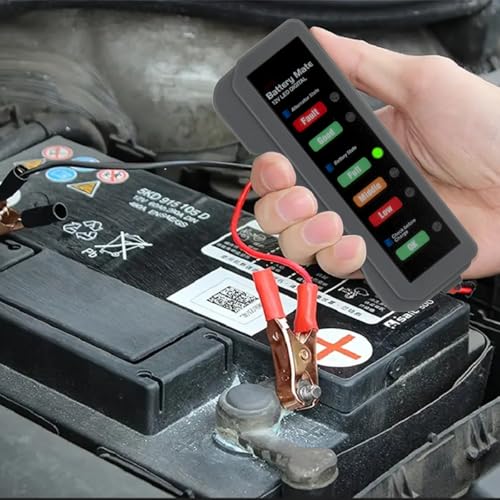 Car Battery Tester, Alternator Tester Automotive, 12V Battery Checker, Analyzer to Check alternator & Battery Charging System,LED Indication
