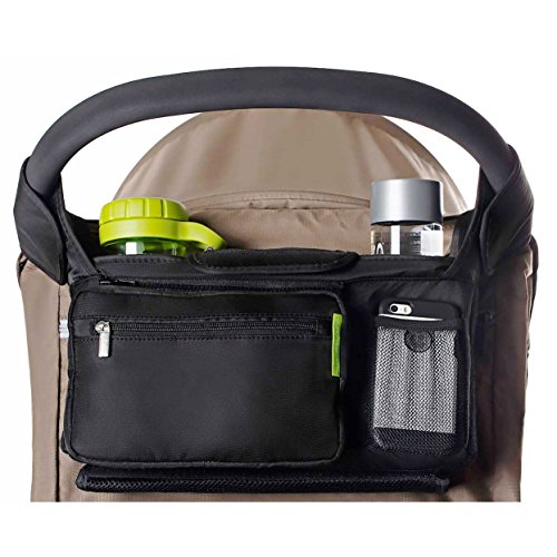 Ethan & Emma Universal Stroller Organizer - Elevate Your Experience w/ Insulated Cup Holders, Diaper Storage, Secure Straps, Detachable Bag, Pockets for Phone, Keys, Toys. Smart Parenting