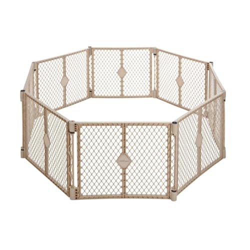 Toddleroo by North States - Superyard Baby Play Yard: Freestanding 8-Panel Baby Playpen - Indoor or Outdoor Use - Made in USA - Encloses Up to 34.4 Square Feet - 26 Inches Tall - Sand