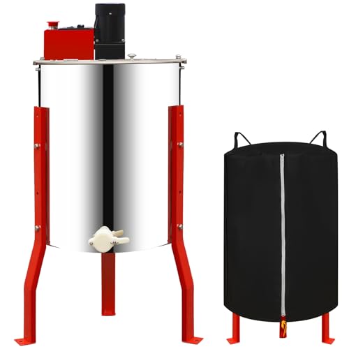 Newest 4/12 Frames Electric Honey Extractor Equipment with Protective Cover, 2nd Gen Intelligent Control Device Designed for Business and Farms