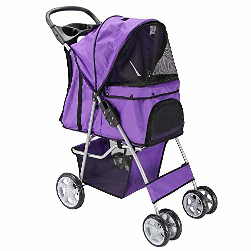 Paws & Pals EZ Walk 4 Wheel Purple Pet Stroller