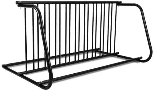 10 Bike Rack, 61' Length Powder-Coated Steel Commercial Grid Bike Rack for Garages Streets Yards School Bike Events (Double Side)