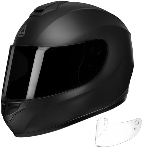 TRIANGLE Motorcycle Helmets Full Face Motorcycle Helmet for Men & Women with Tinted and Clear Visor Meet Dot Approved