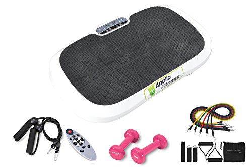 Apollo Fitness Vibration Machine Full Body Vibration Fitness Platform Loose Weight and Strengthen Muscles (Oval 216, White)