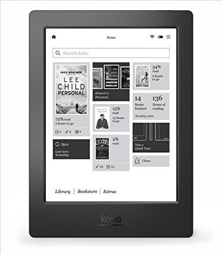 Kobo Aura H2O 6.8-Inch Comfort Light, Water Resistant E-Reader (Black)