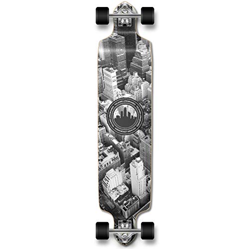 YOCAHER Professional Speed Drop Down Complete Longboard Skateboard (New York)