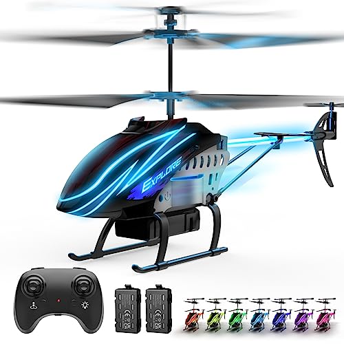 BUSSGO RC Helicopter, Remote Control Helicopter for Kids with 30Mins Flight(2 Batteries), 7+1 LED Light Modes, Altitude Hold, RC Toys for Boys Girls