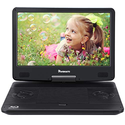 14 Inch Portable Blu-Ray DVD Player for Car Full HD 1080P with HDMI Output and Input, Dolby Audio, 3-Hour Rechargeable Battery, AUX Cable, Support USB and SD