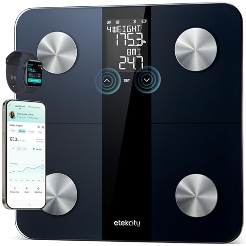 Etekcity Upgraded Smart Scale for Body Weight, Bathroom Digital Scale with BMI, Body Fat, Muscle Mass, 13 Metrics with a Large Display, Support Offline Mode and Apps Connection