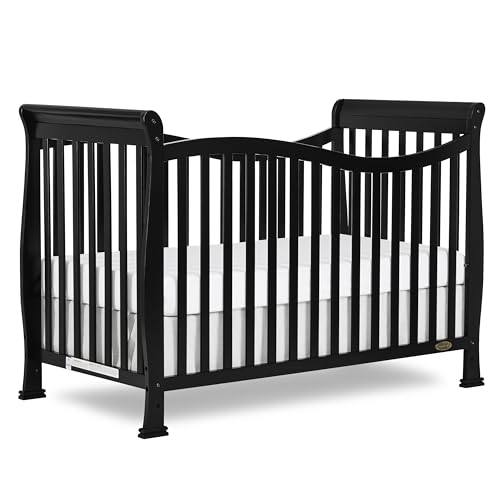Dream On Me Violet 7 in 1 Convertible Life Style Crib in Black, Greenguard Gold Certified 58x29x39 Inch (Pack of 1)