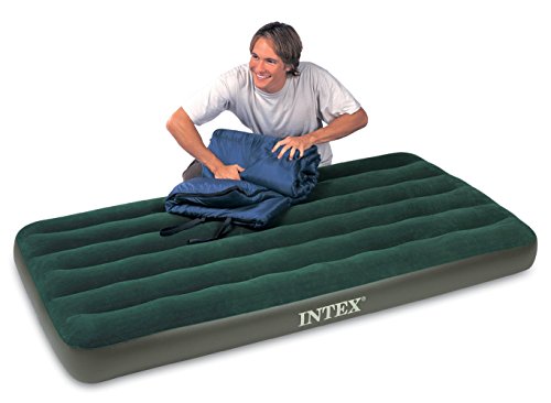 Intex Prestige Downy Airbed Kit with Hand Held Battery Pump, Twin