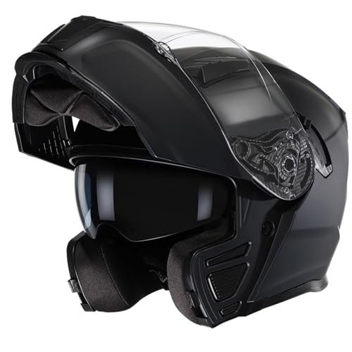 TRIANGLE Modular Motorcycle Helmets for Men Flip Up Full Face Helmet Dual Visor with Internal Sunshield DOT Approved