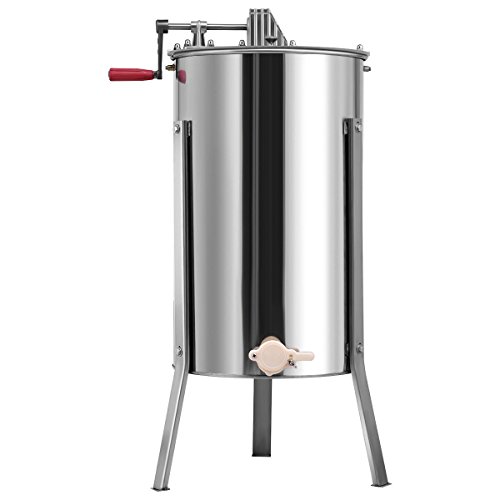 Goplus Honey Extractor Honey 2 Frame Honey Separator Stainless Steel Manual Crank Pro Extraction Equipment Manual Beekeeping