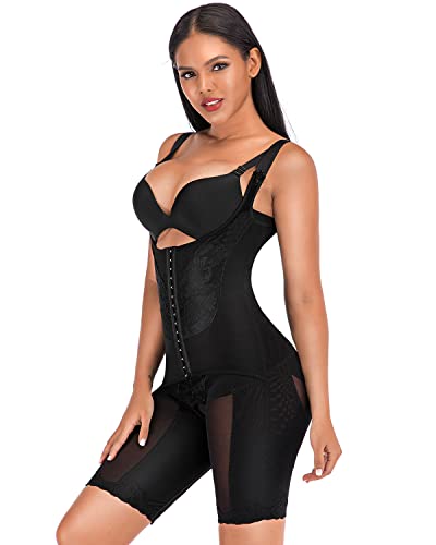 Supplim Women's Body Shaper Waist Cincher Underbust Corset Bodysuit Shapewear,Black,L/Waitline:32'-34'; Hipline:39'-42'