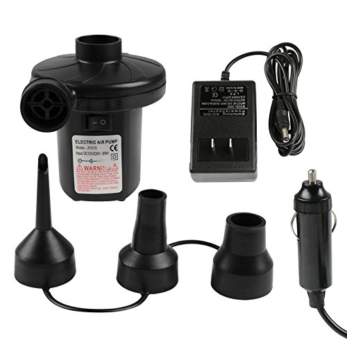 OKPOW Electric Portable Air Pump 110V AC/12V DC Pump for Inflatables Air Mattress Raft Bed Boat Pool Toy