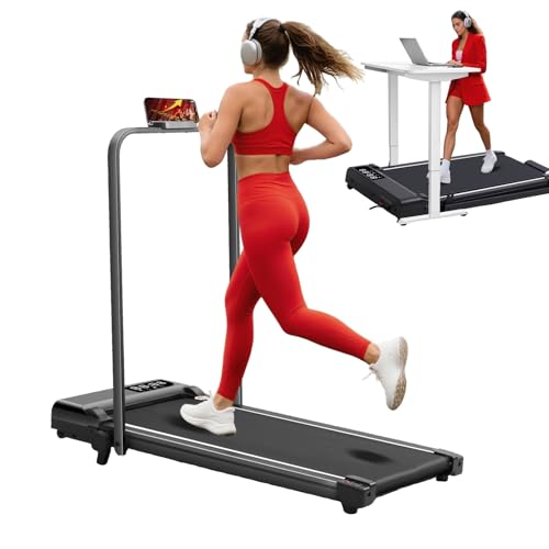 Portable Walking Pad with Incline and Handle Bar, 3.0HP Electric Treadmills for Home Small, 0.6-6.2MPH Compact Walking Pads Treadmills with Handles and Incline for Small Spaces, 320LB Capacity