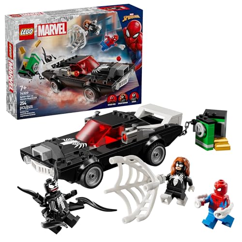 LEGO Marvel Spider-Man vs. Venom Muscle Car Toy - Building Set for Kids, Boys and Girls, Ages 7+ - with Spider-Man, Venom, and Spider-Woman Minifigures - Superhero Gift Idea for Birthday - 76309