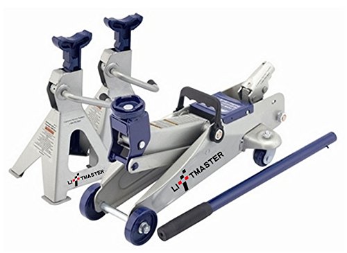 liftmaster 2 Ton Hydraulic Trolley Floor Jack and Jack Stands Combo Set