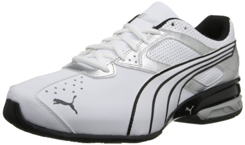 PUMA Men's Tazon 5 Cross-Training Shoe,White/Silver/Black,10 M US