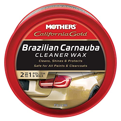 Mothers California Gold Brazilian Carnauba Cleaner Wax, 16 oz. – Cleans & Waxes in One Step, Removes Oxidation & Swirls, Premium Carnauba Shine & Protection for All Paint Finishes (05500)