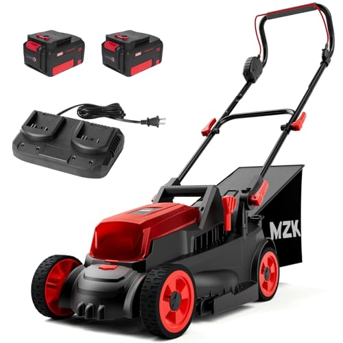MZK 40V(2x20V) 13” Cordless Electric Lawn Mower,4-Position Height Adjustment,Compact and Lightweight Push Battery Powered Brushless Electric Machine Lawnmower for Garden and Yard, LM13B08