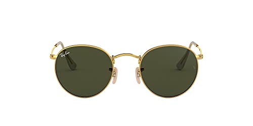 Ray-Ban Rb3447 Round Metal Sunglasses, Gold/G-15 Green, 47 mm