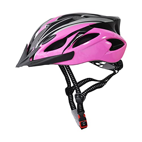 UPANBIKE Adult Bike Helmet - One-Piece Adjustable, Head Safety Protection for Mountain & Road Bikes (Pink+Black)
