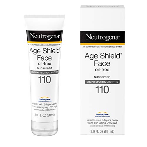 Neutrogena Age Shield Face Lotion Sunscreen with Broad Spectrum SPF 110, Oil-Free & Non-Comedogenic Moisturizing Sunscreen to Prevent Signs of Aging, 3 fl. oz