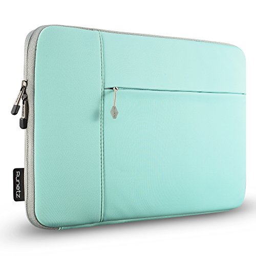 Runetz Laptop Sleeve 13 inch Neoprene MacBook Sleeve Case - Perfect Mac Sleeve Cover with Pocket for Your MacBook Pro 13 inch Sleeve and MacBook Air 13.3”, Laptop Bag 13 inch Display Size - Teal-Gray