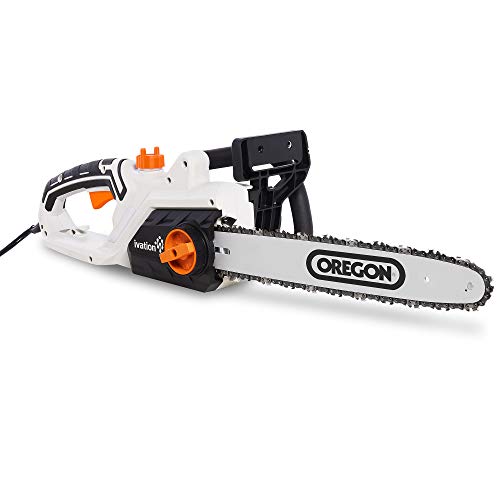 Ivation Electric Chainsaw 16-Inch 15.0 AMP with Auto oiling, Automatic Tension & Chain Break,Corded, Powerful Oregon Chain, Includes Bonus Oil Bottle