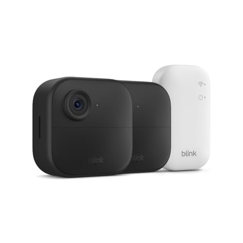 Blink Outdoor 4 (newest model) – Wireless smart security camera, two-year battery life, 1080p HD day and infrared night live view, two-way talk. Sync Module Core included – 2 camera system