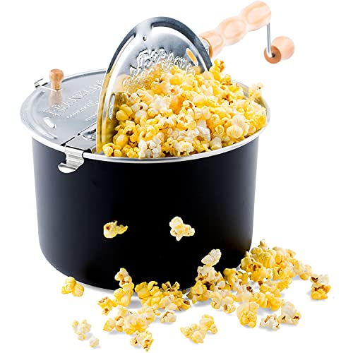 Franklin's Gourmet Popcorn Popper - 6 Quarts Original Stovepop Popcorn Maker - Delicious & Healthy Movie Theater Popcorn - Homemade Popcorn Machine Just Like the Movies