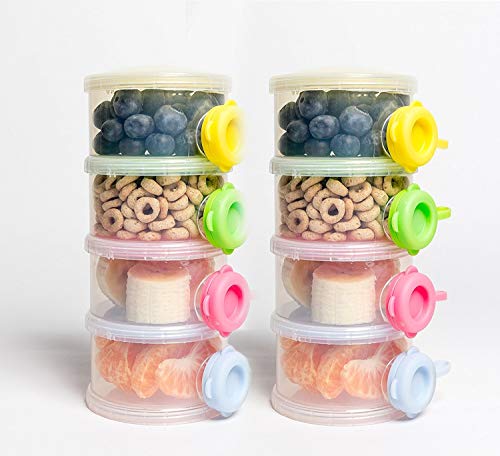 OceanBaby 4 Twist Lock Stackable Container Non Spill Baby Formula Container - 2 Pack Colors May Vary