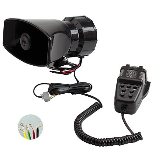 Alarm Horn Siren PA Speaker Mic System,BANHAO 100w 12v 7 Sound Loud Car Alarm Police Car Siren Speaker System Emergency Amplifier Alarm Kit Horn for 12V Truck Lorry Boat