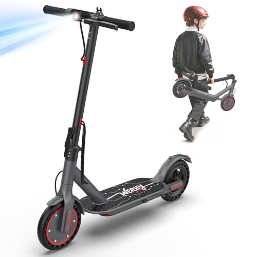 Electric Scooter for Big Kids 10+, 350W Motor, Max 12 Miles Long Range, 19 MPH Max Speed, 8.5' Solid Tire, Lightweight Foldable E-Scooter with Dual Braking, Digital Display, Cruise Control