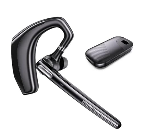 Bluetooth Headset, Wireless Bluetooth Earpiece with Noise Canceling Microphone, 500mAh Charging Case 110 Hours Work Time, Hand-Free Wireless Headset for Cell Phone Computer Trucker Home Office Work