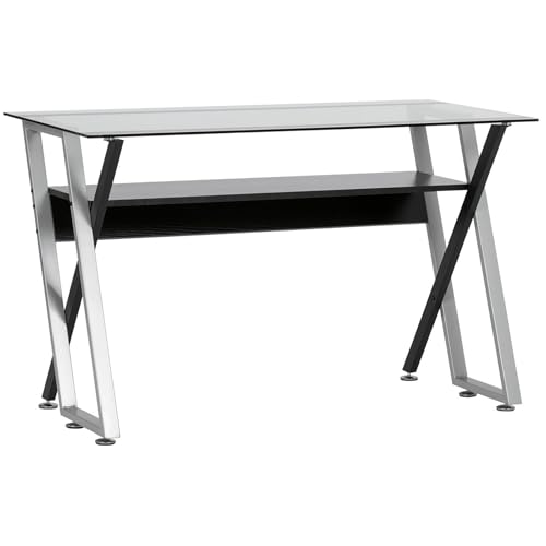 Calico Designs Colorado Office Desk, 47' W x 23.5' D x 29.25' H, Black/Silver