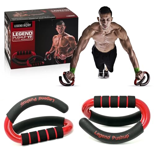 Legend Pushup – Advanced Push-Up Bars to Eliminate Wrist Pain, Generate More Muscle Growth, Deliver Faster Results, and Prevent Plateaus – Rocking Handle Design for Natural Movement and Effective Workouts