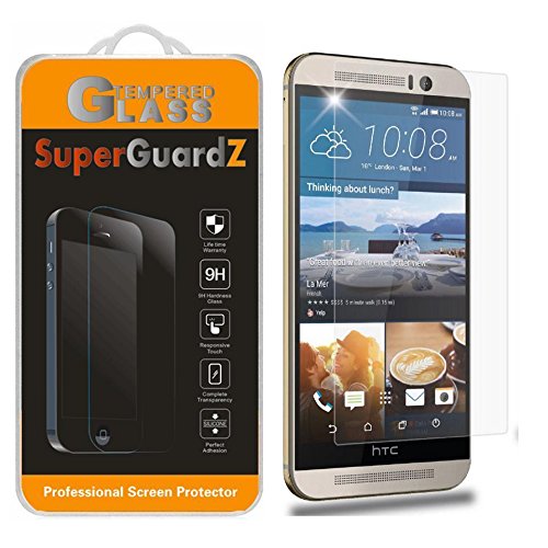 [2-Pack] for HTC One M9 - SuperGuardZ® Tempered Glass Screen Protector, 9H, 0.3mm, 2.5D Round Edge, Anti-Scratch, Anti-Bubble