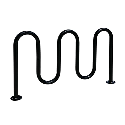 Sandbaggy Commercial 5-Loop Wave Bike Rack - 7 Bike Capacity (Black, 1)