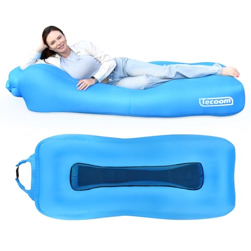 Tecoom Inflatable Lounger Couch Air Sofa Hammock, Waterproof Blow up Beach Chair, Glamping Accessories for Adults Kids Camping, Hiking, Traveling, Movies Night, Music Festivals, Indoor Outdoor Matches